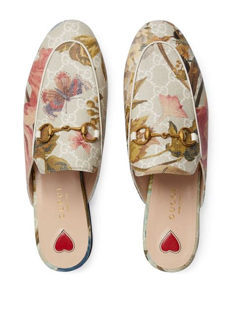 Shop Gucci Princetown GG Floral Slippers 